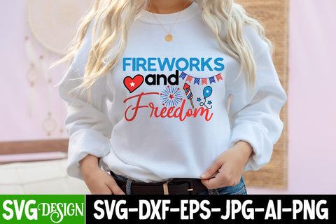 Fireworks And Freedom SVG Cut File, Fireworks And Freedom SVG Design, Fireworks And Freedom Sublimation PNG , Fireworks And Freedom PNG SVG BlackCatsMedia 