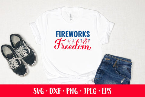 Fireworks and freedom SVG. Patriotic quote. Fourth of July SVG LaBelezoka 