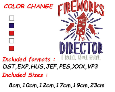 Fireworks Embroidery, Embroidery Designs, 4th of July, Holiday Embroidery, Fourth of July, DST, American Embroidery Embroidery/Applique DESIGNS SVG Digital Designer 