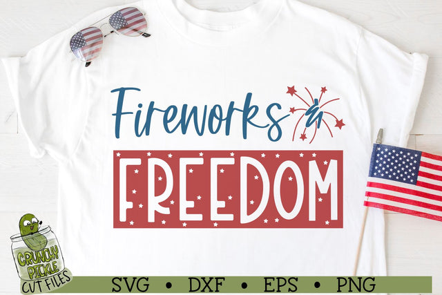 Fireworks & Freedom Patriotic / 4th of July SVG File SVG Crunchy Pickle 