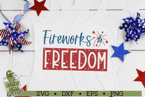 Fireworks & Freedom Patriotic / 4th of July SVG File SVG Crunchy Pickle 