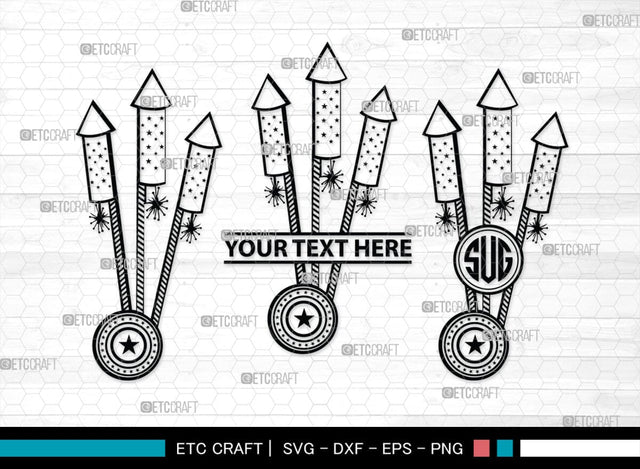Fireworks Monogram, Fireworks Silhouette, Fireworks SVG, Fireworks Rocket Svg, Fireworks Stencil Svg, 4th Of July Svg, Celebration Svg, SB00437 SVG ETC Craft 