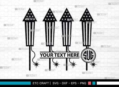 Fireworks Monogram, Fireworks Silhouette, Fireworks SVG, Fireworks Rocket Svg, Fireworks Stencil Svg, 4th Of July Svg, Celebration Svg, SB00437 SVG ETC Craft 