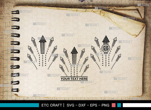 Fireworks Monogram, Fireworks Silhouette, Fireworks SVG, Fireworks Rocket Svg, Fireworks Stencil Svg, 4th Of July Svg, Celebration Svg, SB00437 SVG ETC Craft 