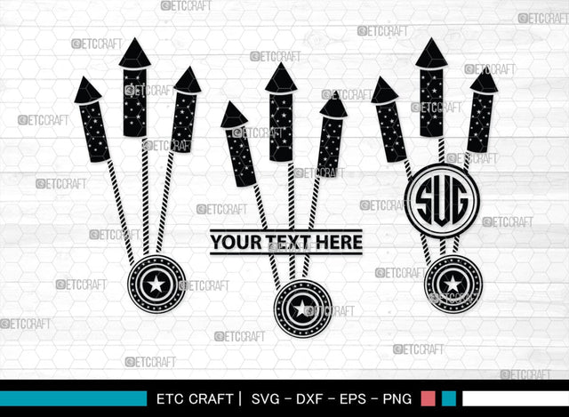 Fireworks Monogram, Fireworks Silhouette, Fireworks SVG, Fireworks Rocket Svg, Fireworks Stencil Svg, 4th Of July Svg, Celebration Svg, SB00437 SVG ETC Craft 