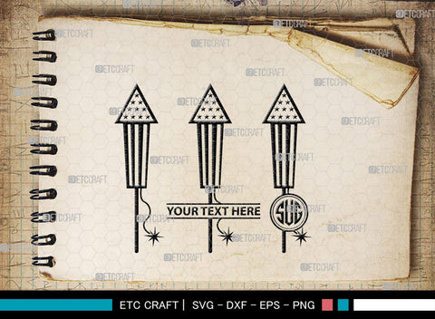 Fireworks Monogram, Fireworks Silhouette, Fireworks SVG, Fireworks Rocket Svg, Fireworks Stencil Svg, 4th Of July Svg, Celebration Svg, SB00437 SVG ETC Craft 