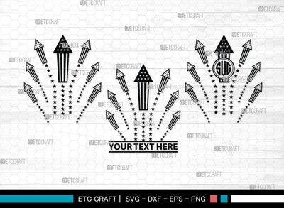 Fireworks Monogram, Fireworks Silhouette, Fireworks SVG, Fireworks Rocket Svg, Fireworks Stencil Svg, 4th Of July Svg, Celebration Svg, SB00437 SVG ETC Craft 