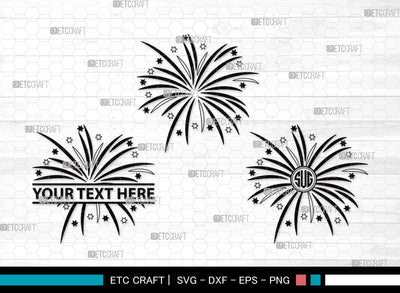 Fireworks Monogram SVG | Fireworks Rocket Svg | Fireworks Svg | 4th Of July Svg | Fireworks Clipart SVG ETC Craft 