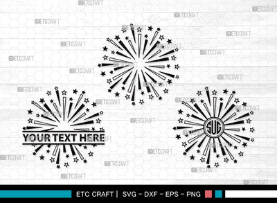 Fireworks Monogram SVG | Fireworks Rocket Svg | Fireworks Svg | 4th Of July Svg | Fireworks Clipart SVG ETC Craft 