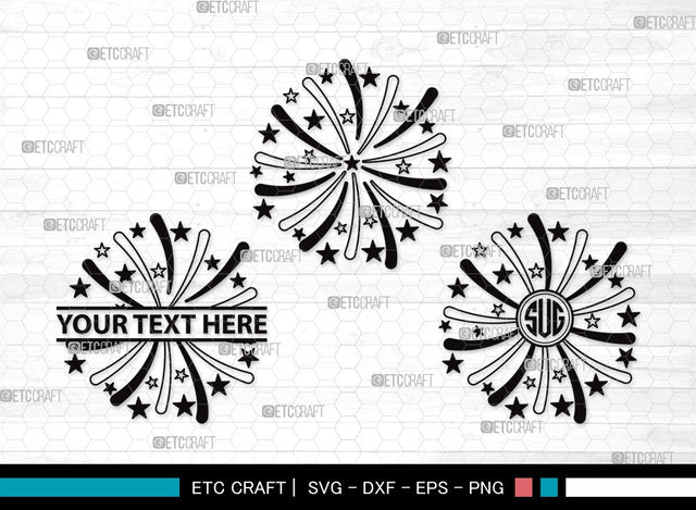 Fireworks Monogram SVG | Fireworks Rocket Svg | Fireworks Svg | 4th Of July Svg | Fireworks Clipart SVG ETC Craft 