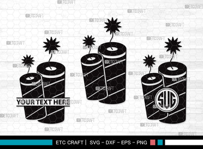 Fireworks Monogram SVG | Fireworks Rocket Svg | Fireworks Svg | 4th Of July Svg | Fireworks Clipart SVG ETC Craft 