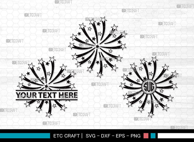 Fireworks Monogram SVG | Fireworks Rocket Svg | Fireworks Svg | 4th Of July Svg | Fireworks Clipart SVG ETC Craft 