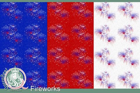 Fireworks Patriotic Papers Digital Pattern QueenBrat Digital Designs 