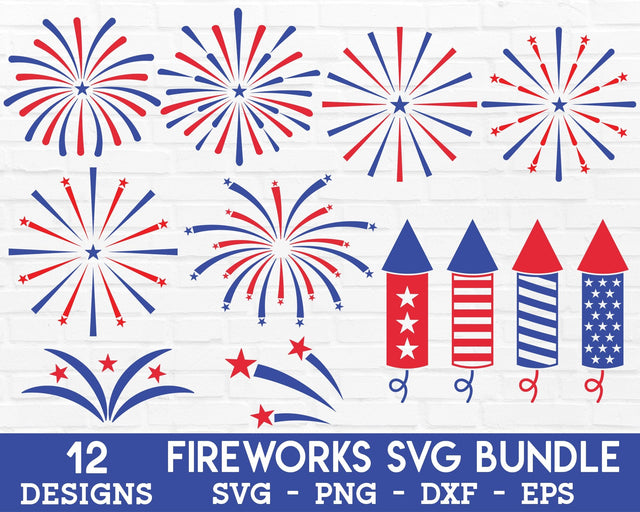 Fireworks SVG Bundle - 4th of July Fireworks SVG, Firecracker SVG, Fireworks Clipart, 4th of July SVG, 4th of July PNG SVG GraphicsTreasures 