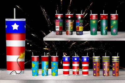 Fireworks Tumbler Sublimation Sublimation SvgOcean 