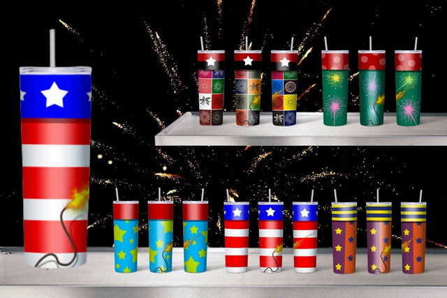 Fireworks Tumbler Sublimation Sublimation SvgOcean 