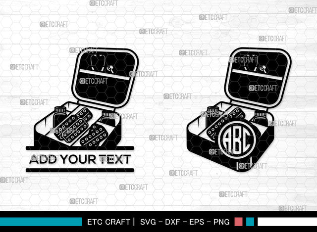 First Aid Kit Monogram SVG, Circle Monogram SVG, Emergency Kit Medicine Svg, First Aid Svg, Medicine Kit Svg, Health Care Box Svg, First Aid Kit SVG ETC Craft 