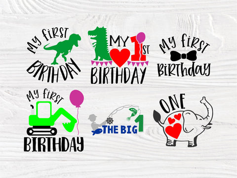 First Birthday SVG Bundle, Birthday Boy & Girl Svg SVG TonisArtStudio 