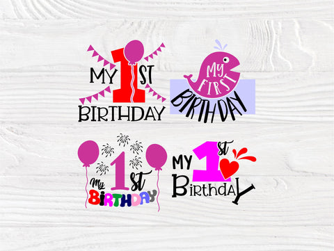 First Birthday SVG Bundle, Birthday Boy & Girl Svg SVG TonisArtStudio 