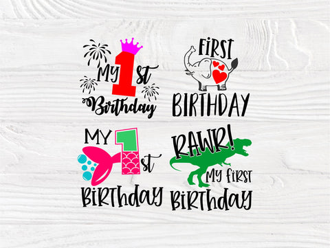 First Birthday SVG Bundle, Birthday Boy & Girl Svg SVG TonisArtStudio 