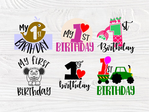 First Birthday SVG Bundle, Birthday Boy & Girl Svg SVG TonisArtStudio 
