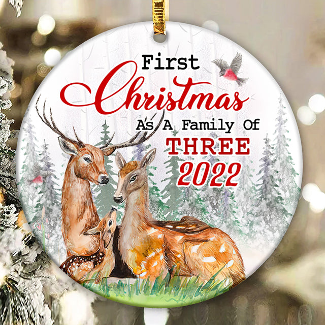 First Christmas as Family of 3 Ornament Png, Round Christmas Ornament, PNG Instant Download, Xmas Ornament Sublimation Designs Downloads Sublimation CaldwellArt 