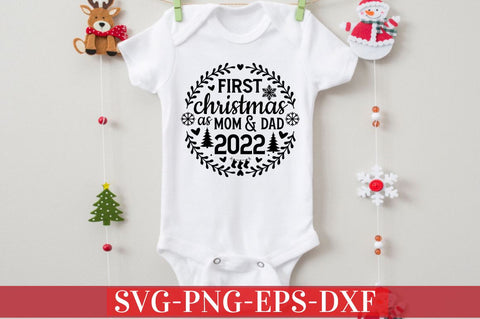 First christmas as mom & dad 2022 SVG SVG DESIGNISTIC 