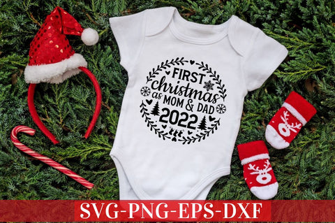 First christmas as mom & dad 2022 SVG SVG DESIGNISTIC 