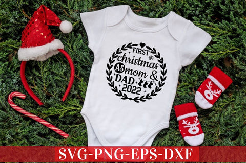 First christmas as mom & dad 2022 SVG SVG DESIGNISTIC 