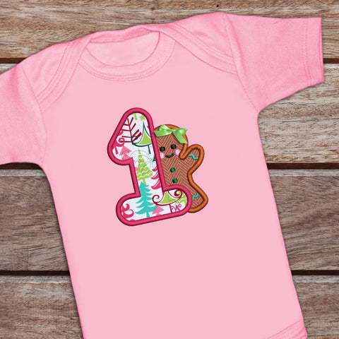 First Christmas Gingerbread Man Applique Embroidery Embroidery/Applique Designed by Geeks 