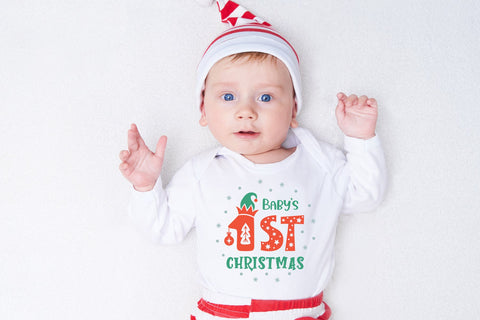 First christmas svg, babys first christmas ornament svg cut. SVG Digital Rainbow Shop 