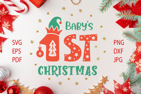First christmas svg, babys first christmas ornament svg cut. SVG Digital Rainbow Shop 