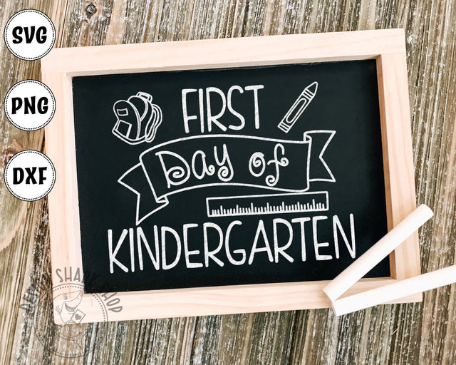 First Day of Kindergarten Typography Design SVG,DXF,PNG SVG Design Shark 