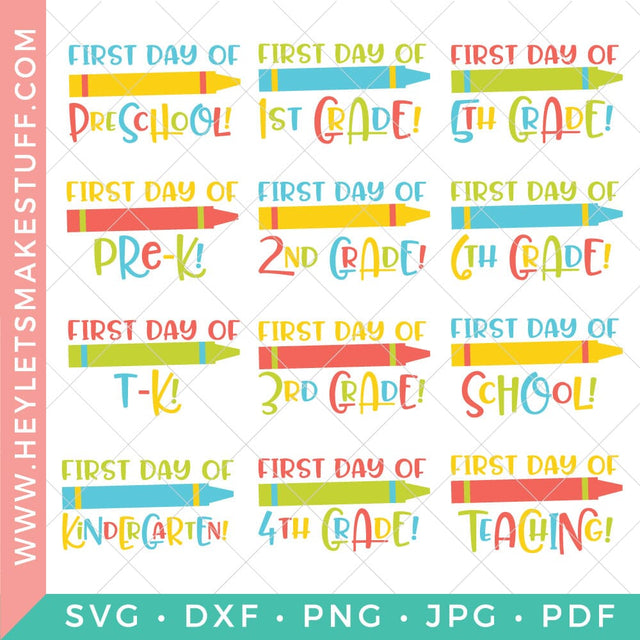 First Day of School Bundle SVG Hey Let's Make Stuff 