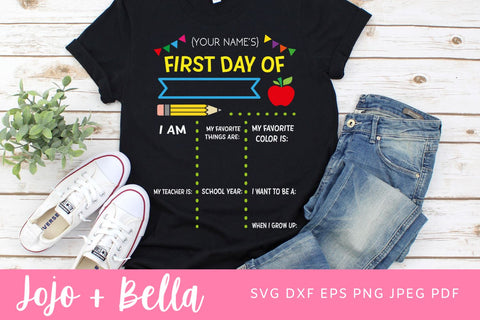 First day of school sign SVG, Back to school svg, teacher svg, first day of school, kindergarten svg, school svg cut files, SVG Files SVG Jojo&Bella 