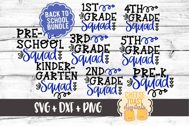 First Day of School Squad Bundle - Back to School SVG Cheese Toast Digitals