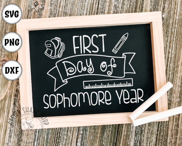 First Day of Sophomore Year Typography Design SVG,DXF,PNG SVG Design Shark 