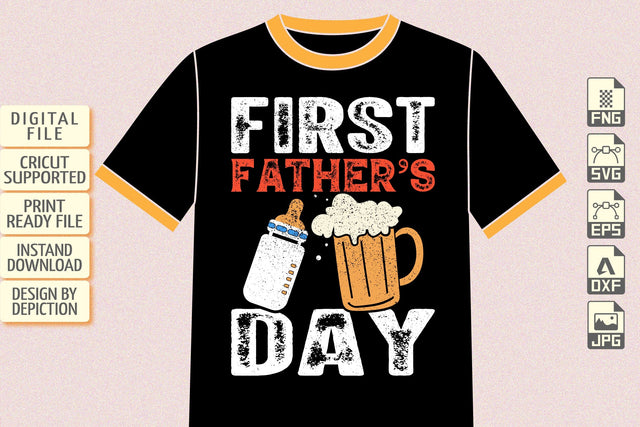 First Father's Day T-Shirt, Coffee Mug Shirt, Kids Feader T-Shirt, Father's Day Shirt Print Template Sketch DESIGN Depiction Studio 