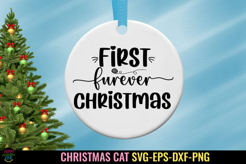 First Furever Christmas SVG I Christmas Cat Ornaments SVG SVG Happy Printables Club 