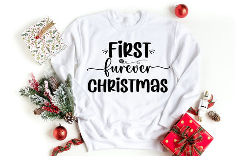 First Furever Christmas SVG I Christmas Cat Ornaments SVG SVG Happy Printables Club 