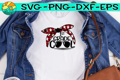 First Grade Cool - Bandana - Glasses - SVG PNG EPS DXF SVG On the Beach Boutique 