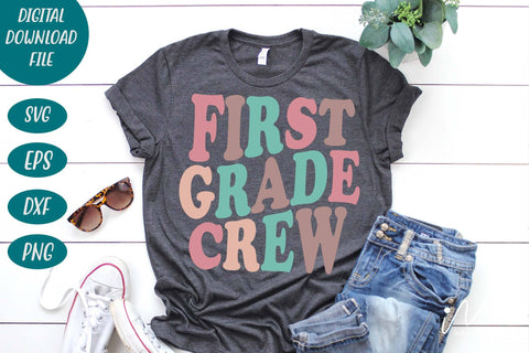 First grade crew svg, first grade teacher shirt, Teacher shirt svg,gift for teacher svg, Teacher svg,Comfort Colors Retro Shirt SVG Isabella Machell 