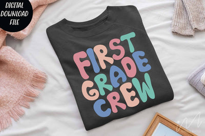 First grade crew svg, first grade teacher shirt, Teacher shirt svg,gift for teacher svg, Teacher svg,Comfort Colors Retro Shirt SVG Isabella Machell 