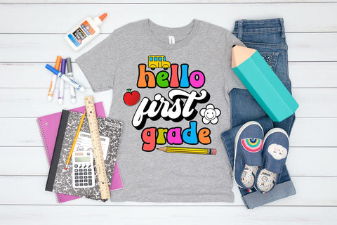 First Grade First Day School I Back to School Sublimation Sublimation Happy Printables Club 