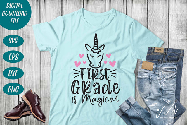 first Grade is Magical svg, first grade teacher svg, Cool Teacher T-shirt svg, Cut files, Funny Teacher Svg, Back To School Svg,School Svg,First Day Of School, Teacher Svg,Unicorn Svg SVG Isabella Machell 