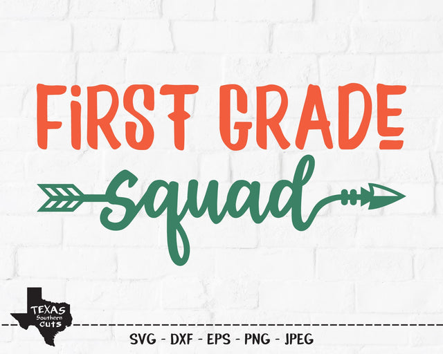 First Grade Squad | School SVG SVG Texas Southern Cuts 