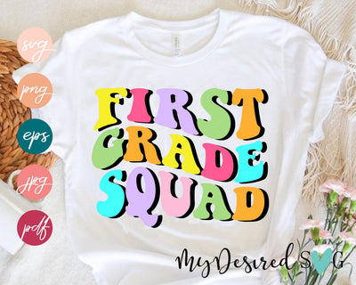 First grade squad SVG, Back to School Design, School Squad svg, 1st grade squad svg, Funny teacher, Svg files for cricut, Png Dxf Eps Pdf SVG MyDesiredSVG 