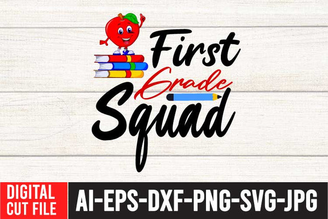 First Grade Squad SVG Cut File SVG BlackCatsMedia 