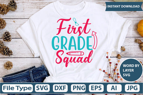 First Grade Squad Svg Cut File SVG DesignPlante 503 
