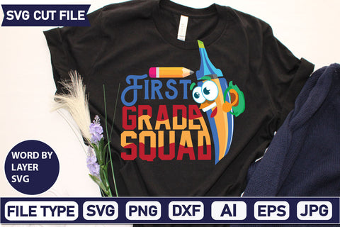 First Grade Squad SVG Cut File SVG DesignPlante 503 